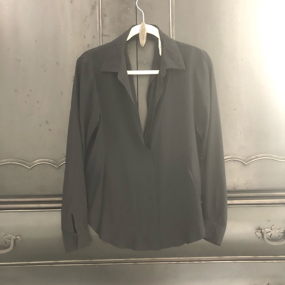 Black silk blouse